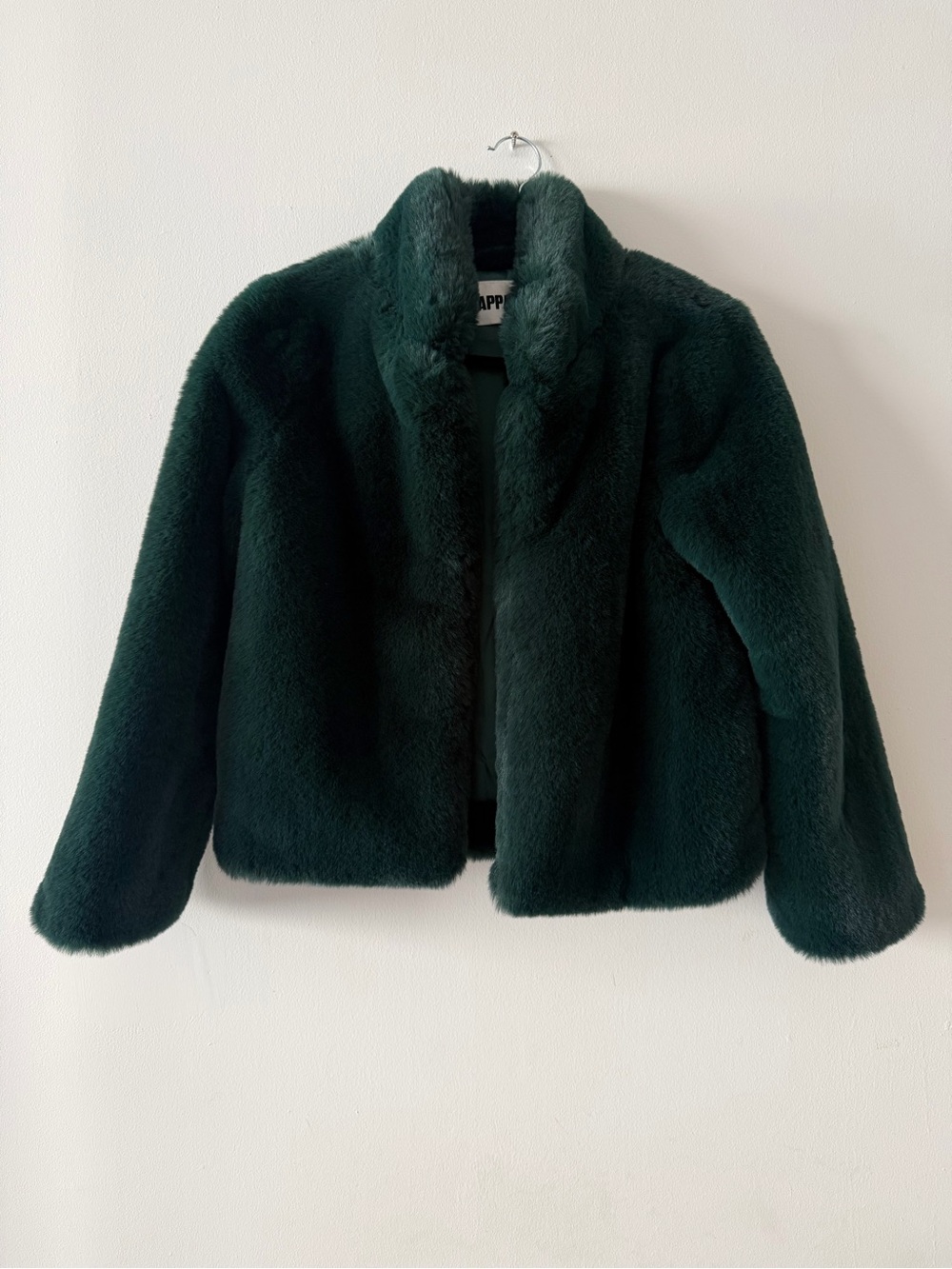 Apparis Julie Faux Fur Coat, Emerald Green, Size S